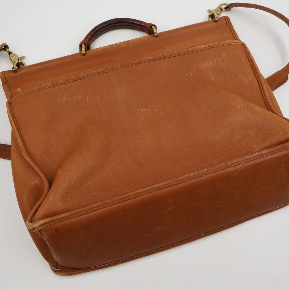 Coach Beekman Briefcase Mens Large British Tan Vintage Leather Bag 5266 USA